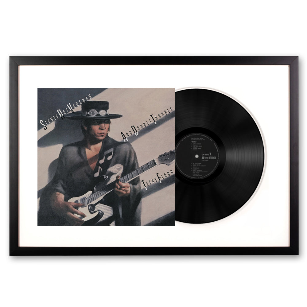 Framed Stevie Ray Vaughan Texas Food Vinyl Album Art - SILBERSHELL