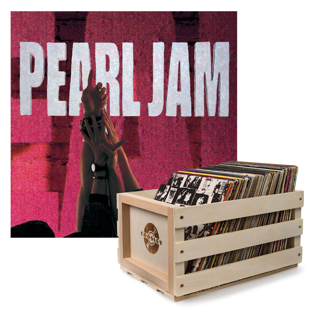 Crosley Record Storage Crate Pearl Jam Ten Vinyl Album Bundle - SILBERSHELL