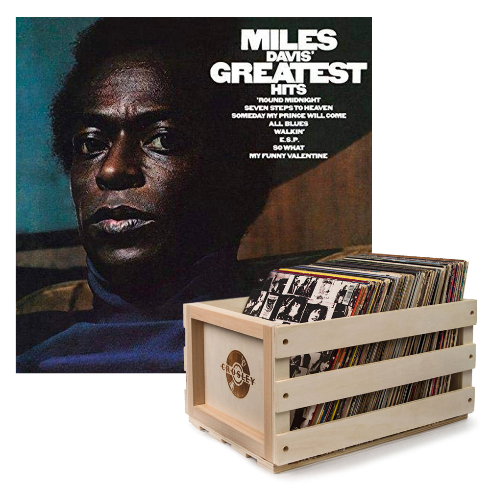 Crosley Record Storage Crate Miles Davis Greatest Hits Vinyl Album Bundle - SILBERSHELL