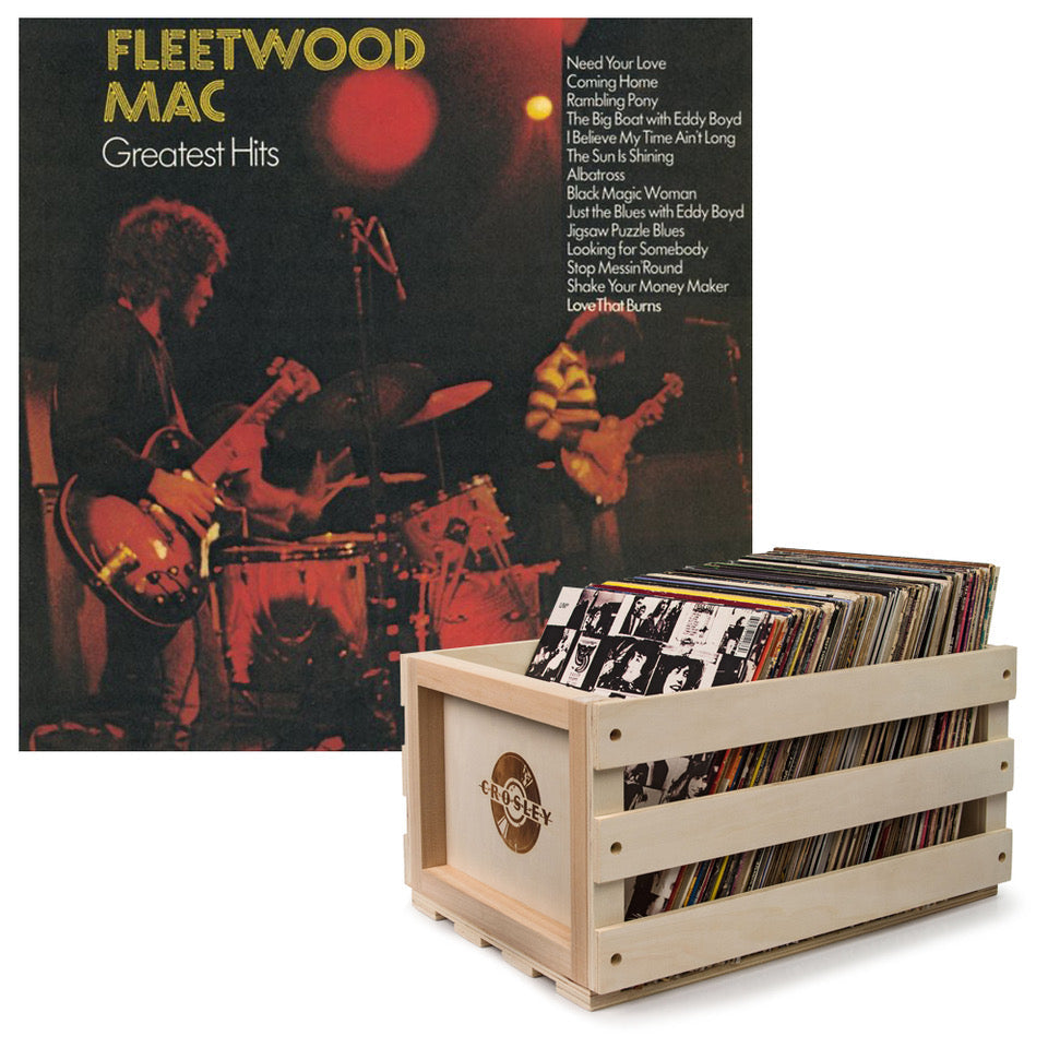 Crosley Record Storage Crate Fleetwood Mac Greatest Hits Vinyl Album Bundle - SILBERSHELL