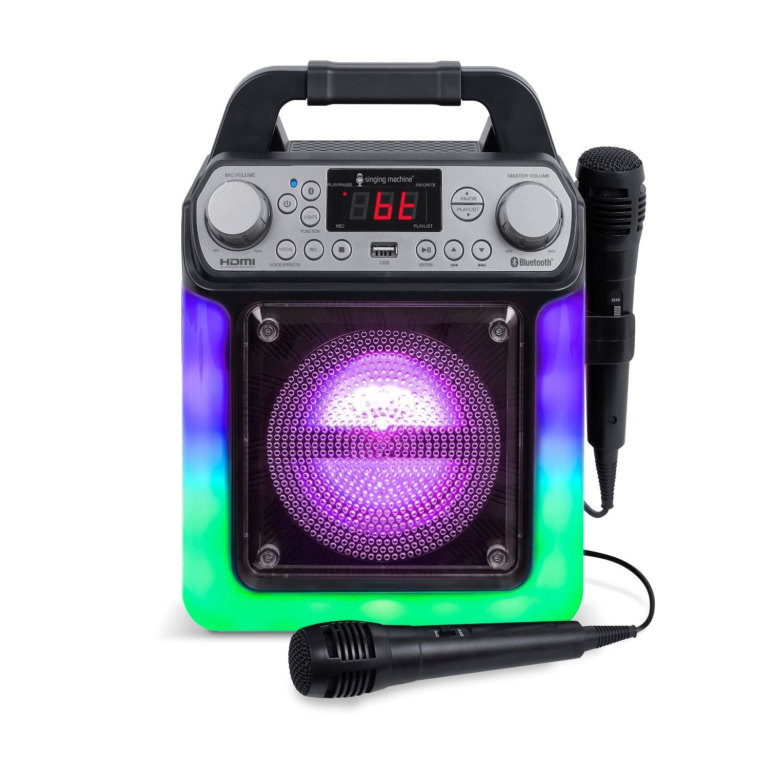 Singing Machine HDMI Groove Mini Portable Karaoke System with Bluetooth and Voice Changing Effects - SILBERSHELL