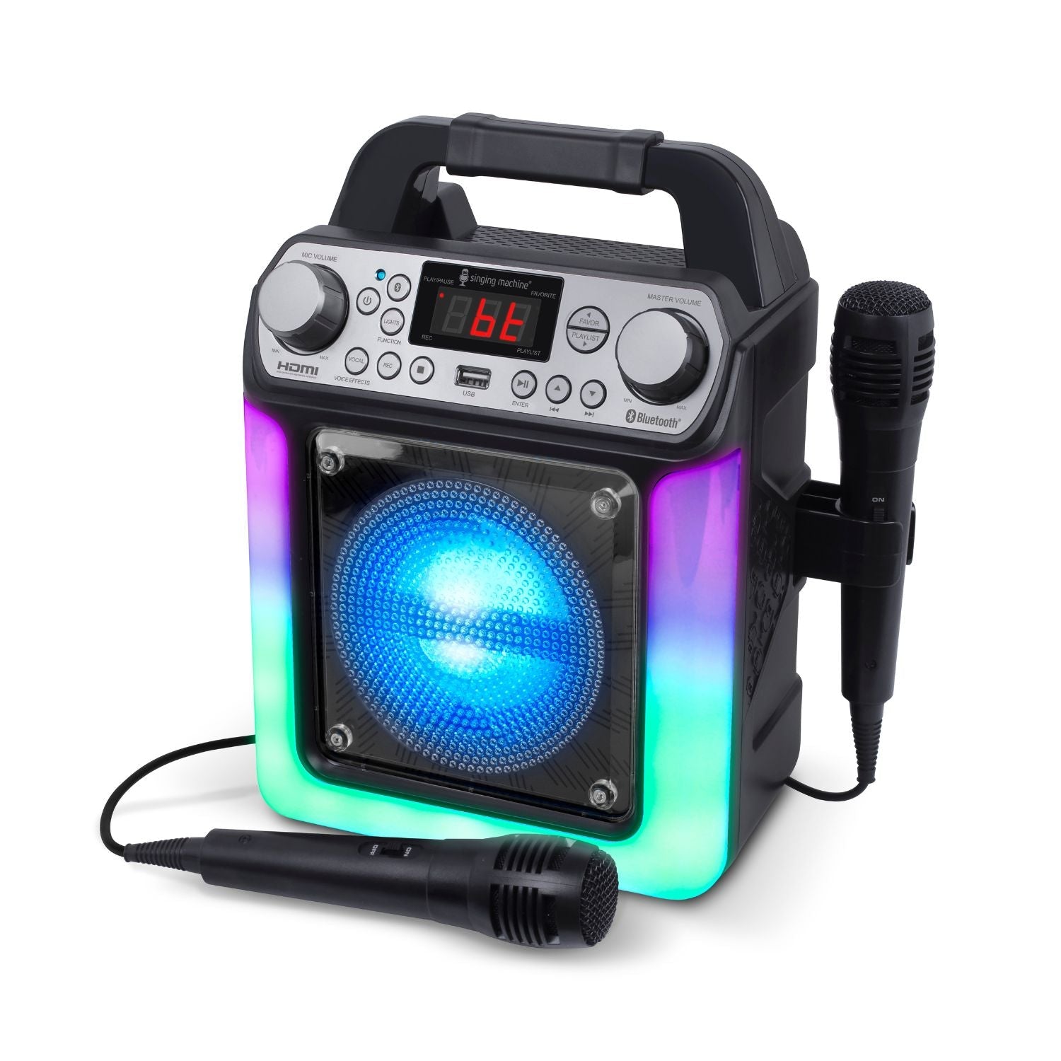 Singing Machine HDMI Groove Mini Portable Karaoke System with Bluetooth and Voice Changing Effects - SILBERSHELL