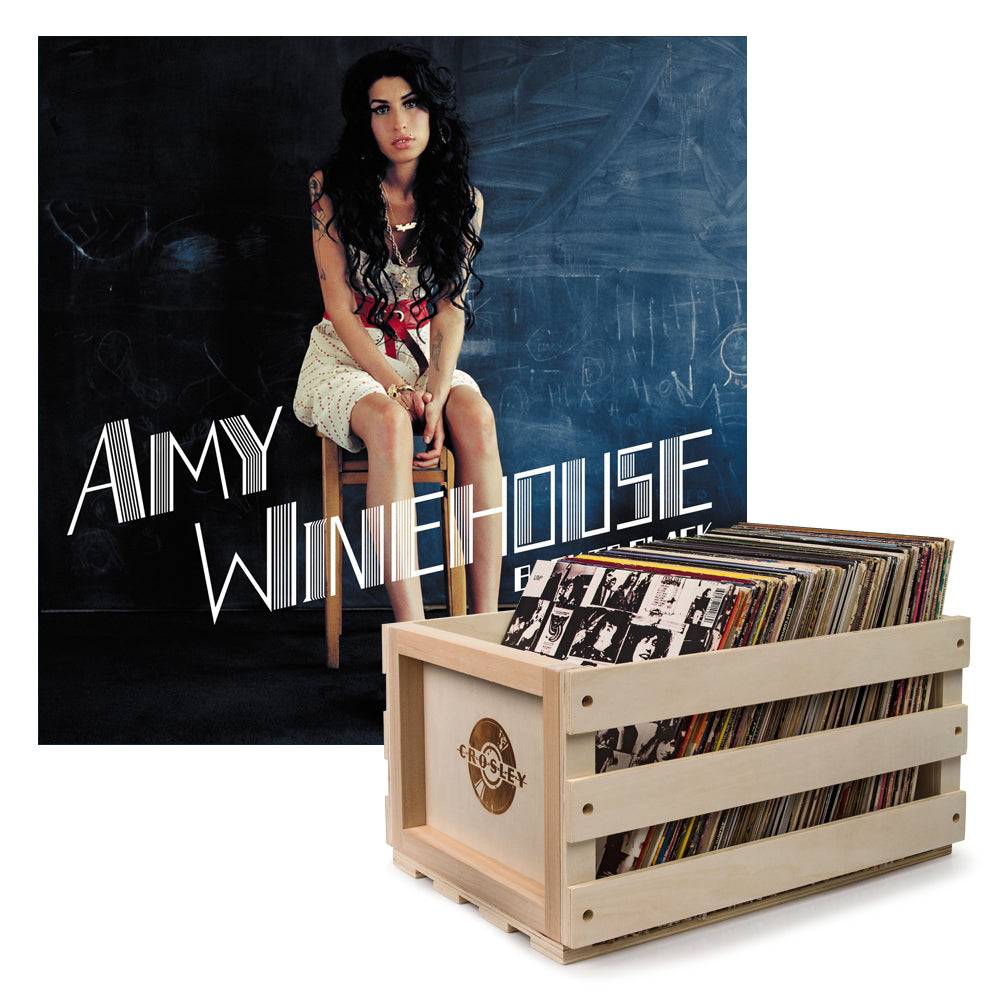 Crosley Record Storage Crate & Amy Winehouse Back To Black - Vinyl Album Bundle - SILBERSHELL