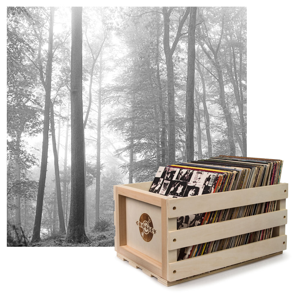 Crosley Record Storage Crate & Taylor Swift Folklore (In The Trees Edition) - Double Vinyl Album Bundle - SILBERSHELL