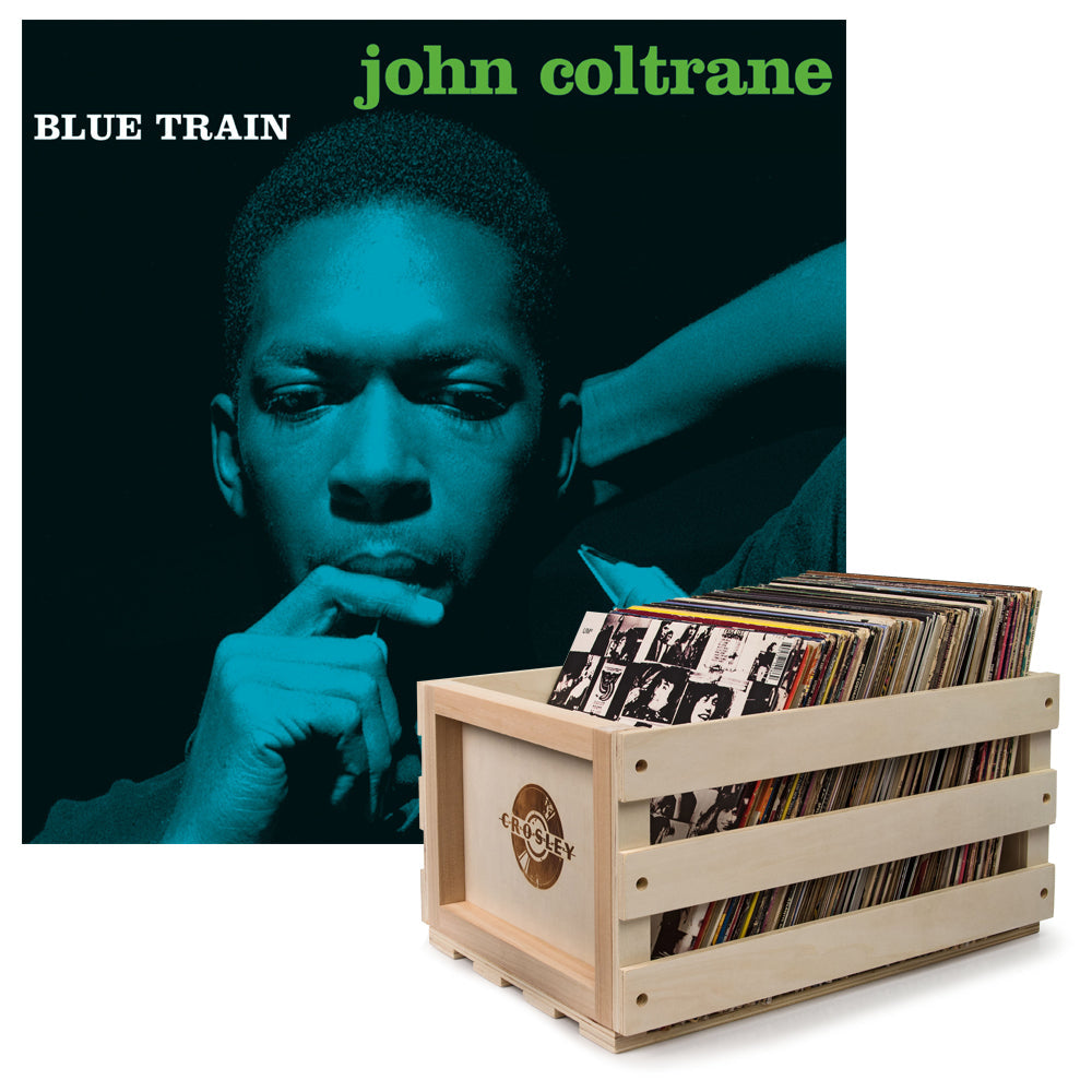 Crosley Record Storage Crate & John Coltrane Blue Train - Vinyl Album Bundle - SILBERSHELL