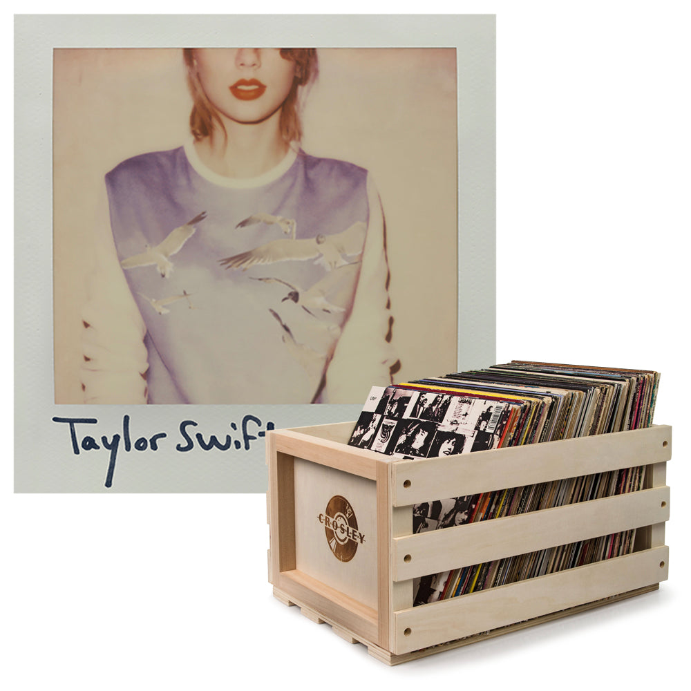Crosley Record Storage Crate & Taylor Swift 1989 - Double Vinyl Album Bundle - SILBERSHELL