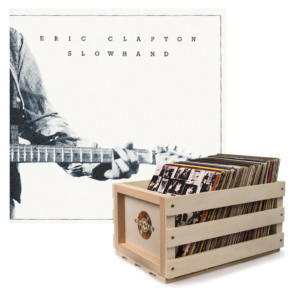 Crosley Record Storage Crate & Eric Clapton Slowhand 35Th Anniversary - Vinyl Album Bundle - SILBERSHELL