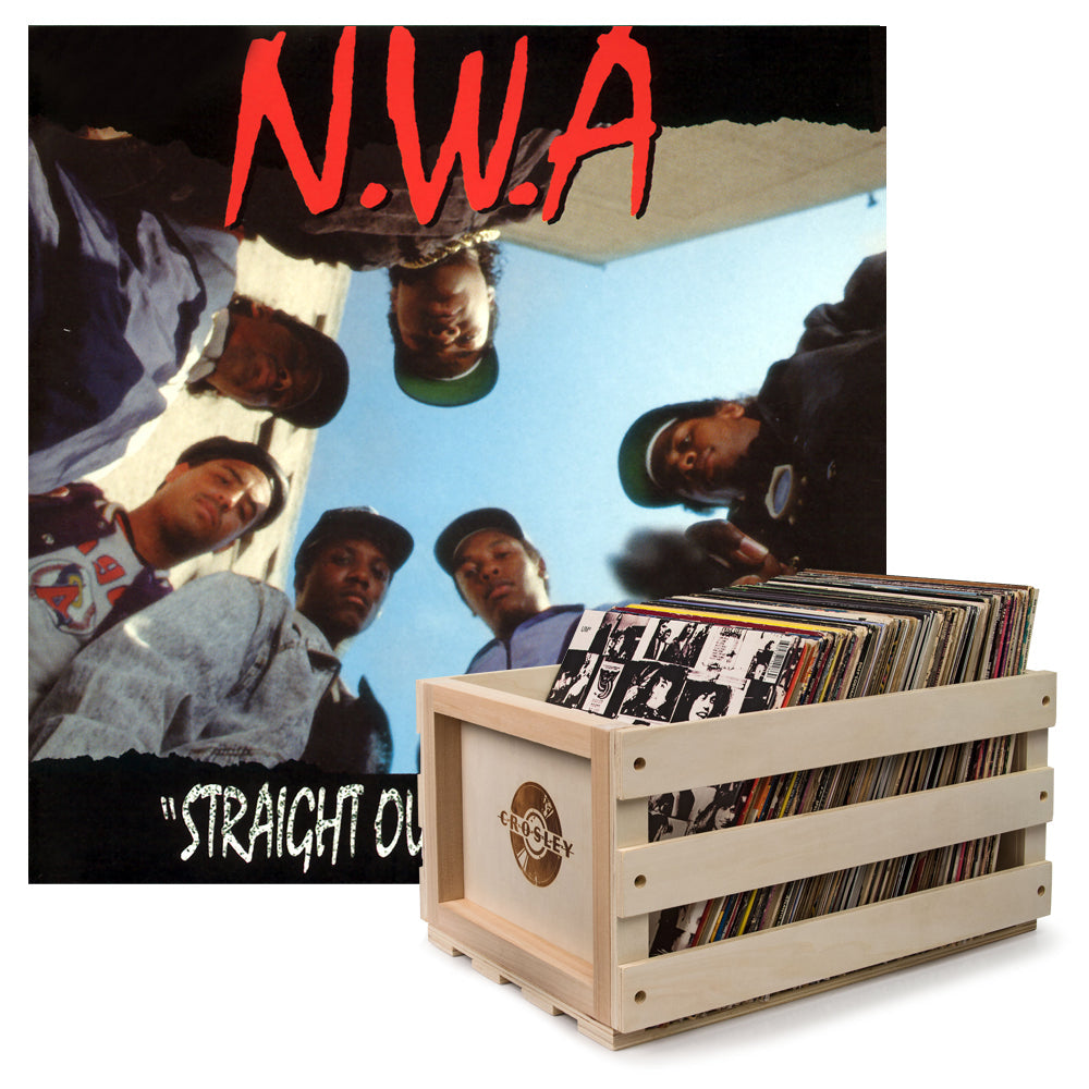 Crosley Record Storage Crate &  N.W.A. Straight Outta Compton - Vinyl Album Bundle - SILBERSHELL