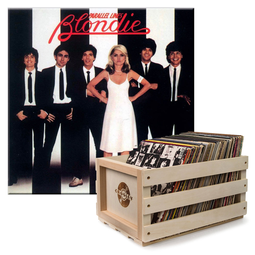 Crosley Record Storage Crate & Blondie - Parallel Lines - Vinyl Album Bundle - SILBERSHELL