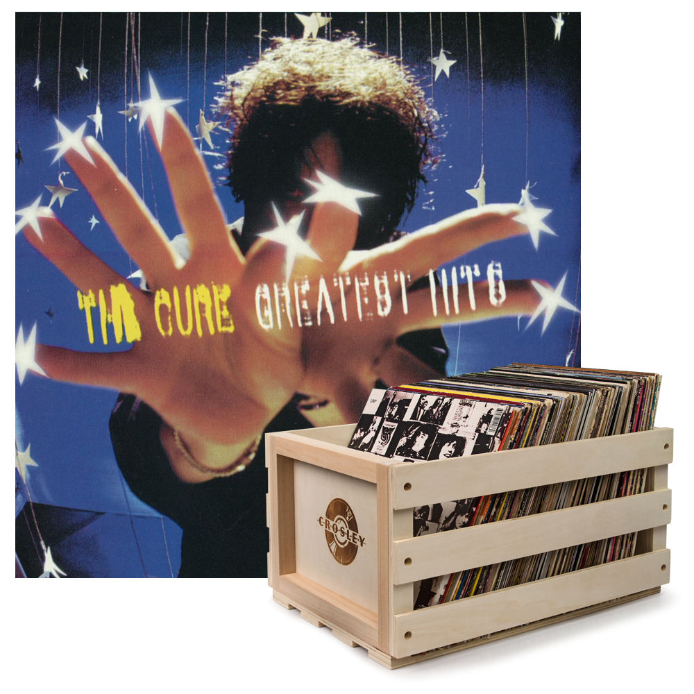 Crosley Record Storage Crate & The Cure Greatest Hits - Double Vinyl Album Bundle - SILBERSHELL