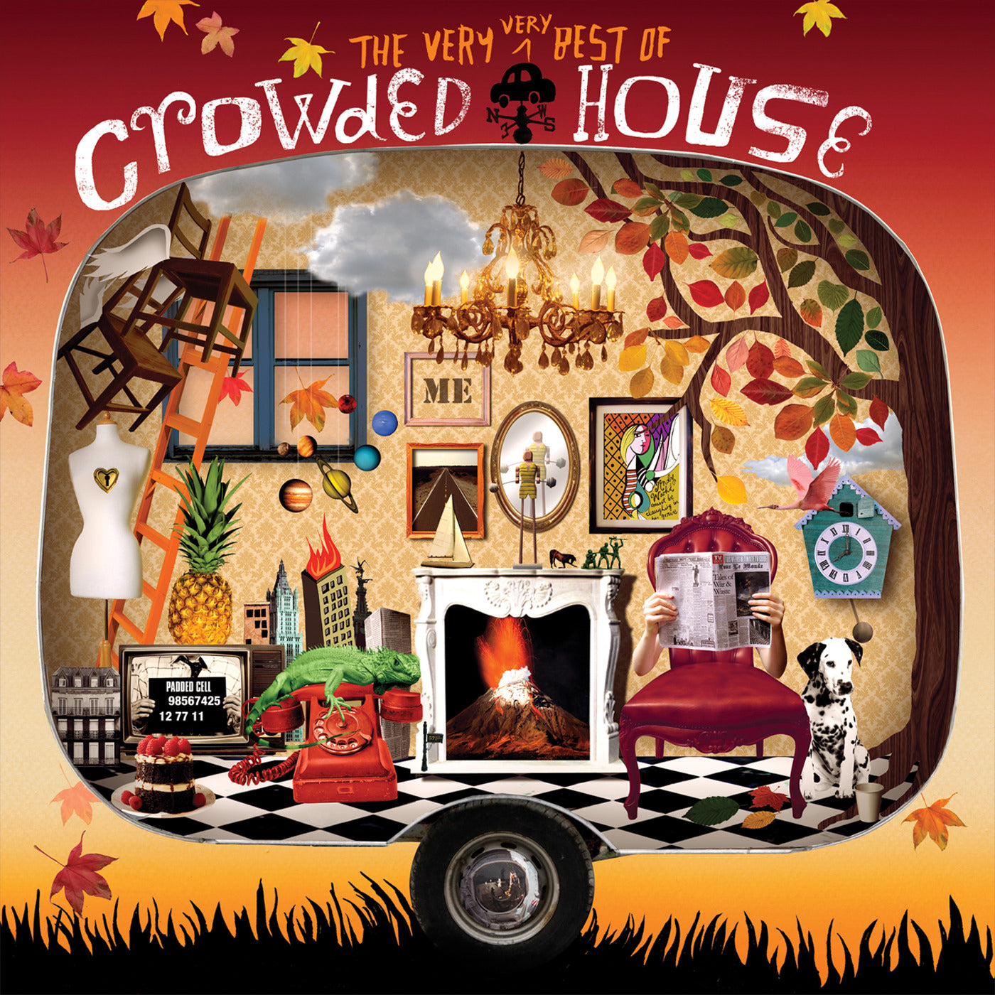 Crosley Record Storage Crate & Crowded House The Very Very Best Of Crowed House - Double Vinyl Album Bundle - SILBERSHELL