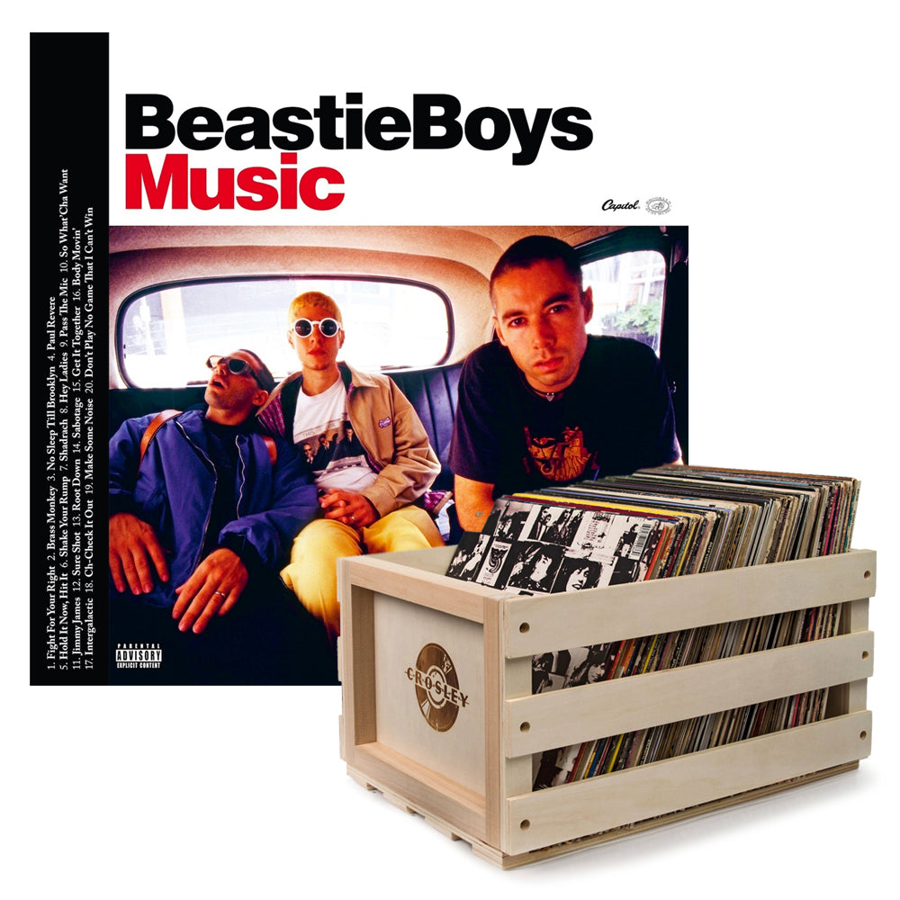 Crosley Record Storage Crate & Beastie Boys - Beastie Boys Music - 2Lp Vinyl Album Bundle - SILBERSHELL