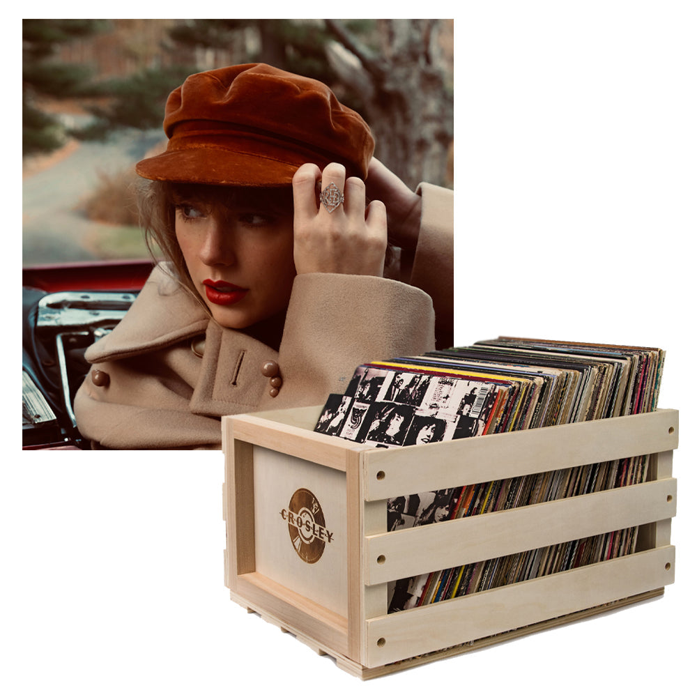 Crosley Record Storage Crate & Taylor Swifts Version Red Vinyl Album Bundle - SILBERSHELL