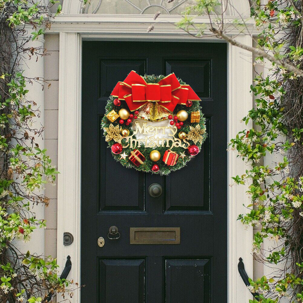 Christmas Wreath Door Garland Decoration Front Door Hanging Flowers Tree Decor(J1-2)