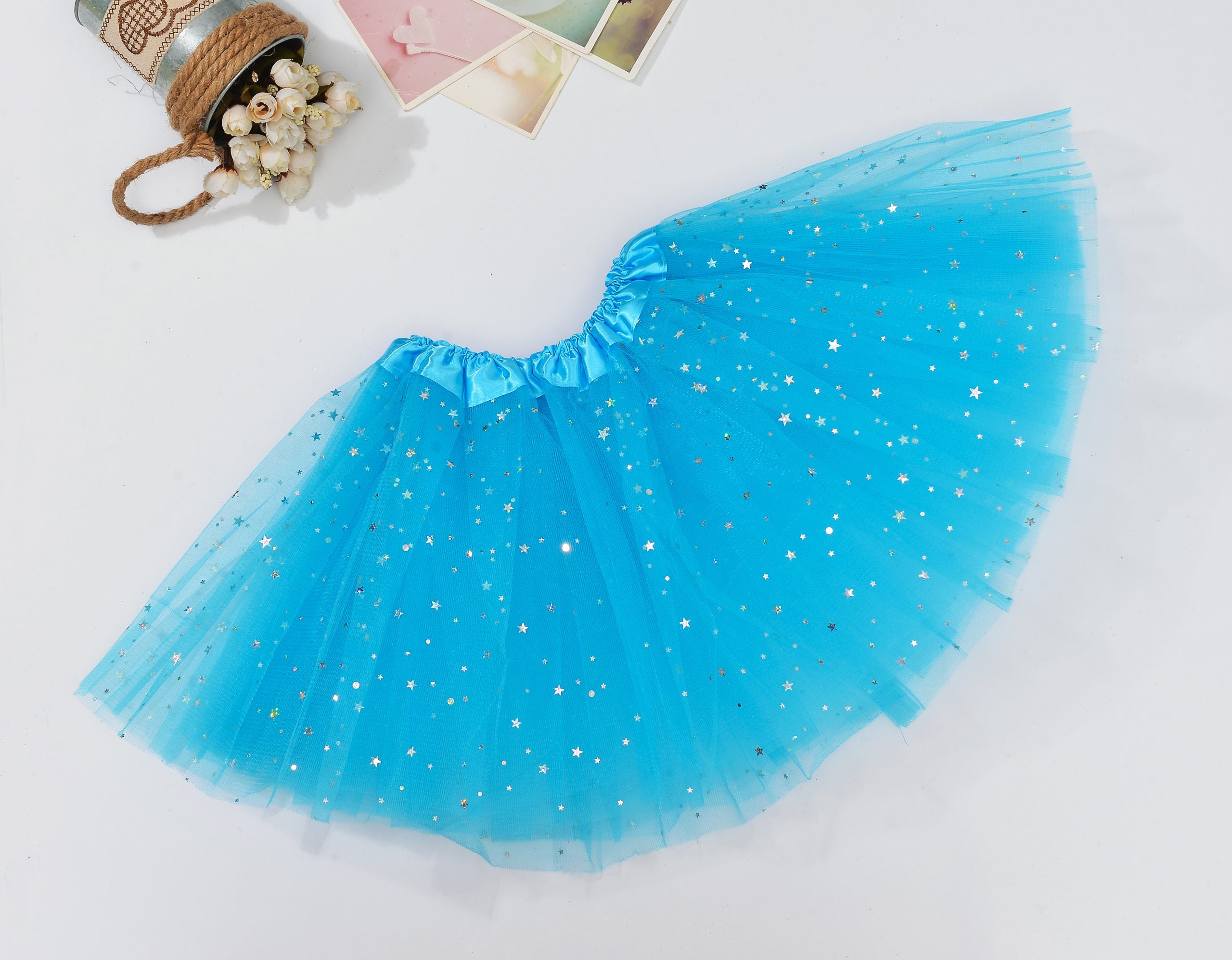 Sequin Tulle Tutu Skirt Ballet Kids Princess Dressup Party Baby Girls Dance Wear, Aqua, Kids