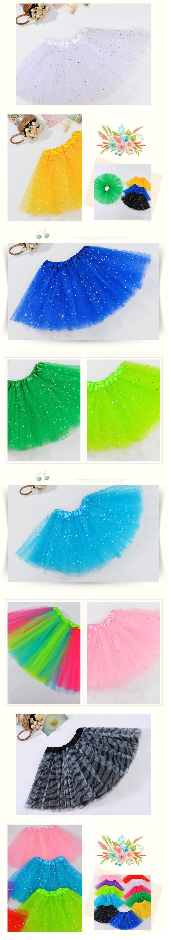 Sequin Tulle Tutu Skirt Ballet Kids Princess Dressup Party Baby Girls Dance Wear, Black, Adults