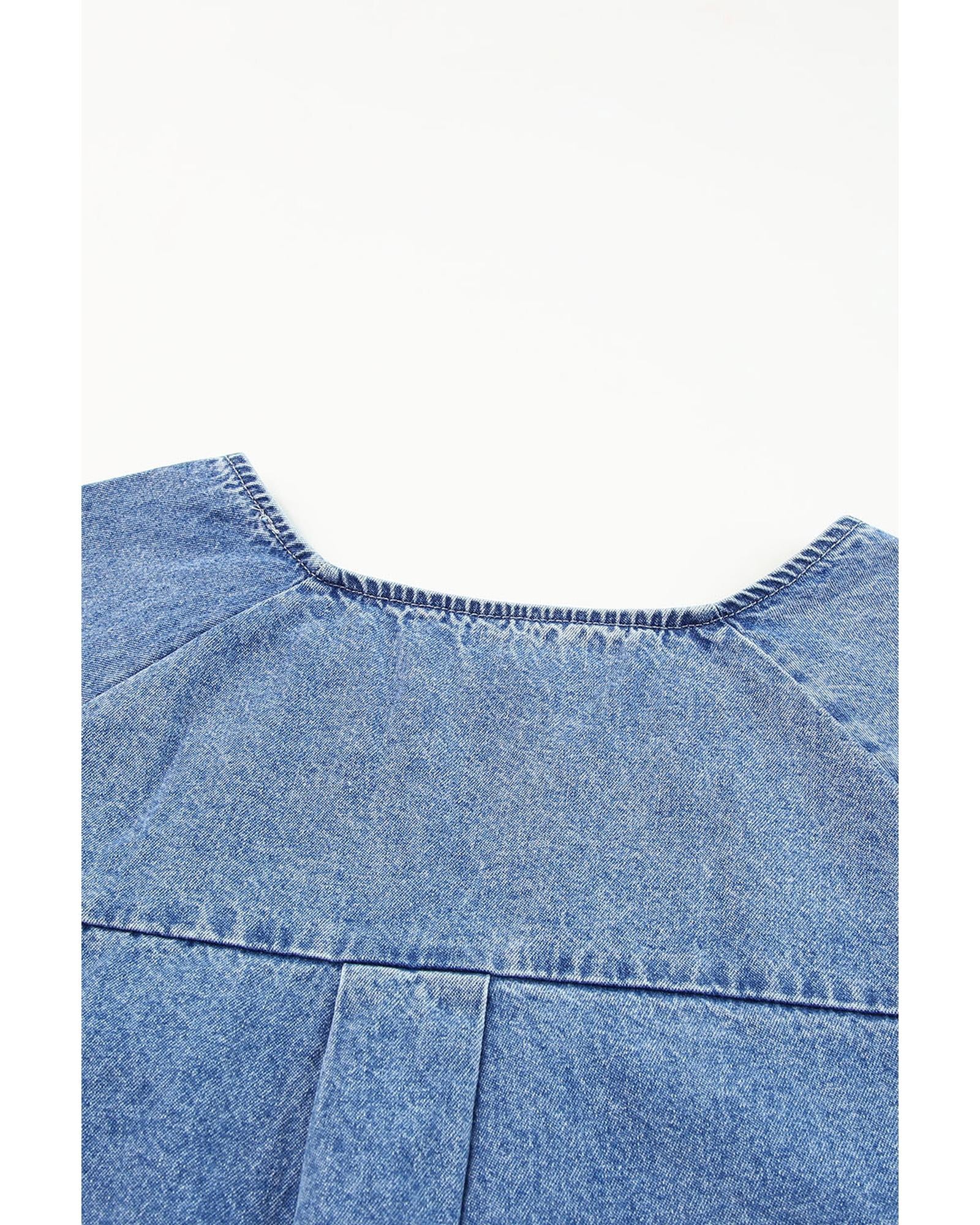 Azura Exchange Raw Edge Denim Top - XL