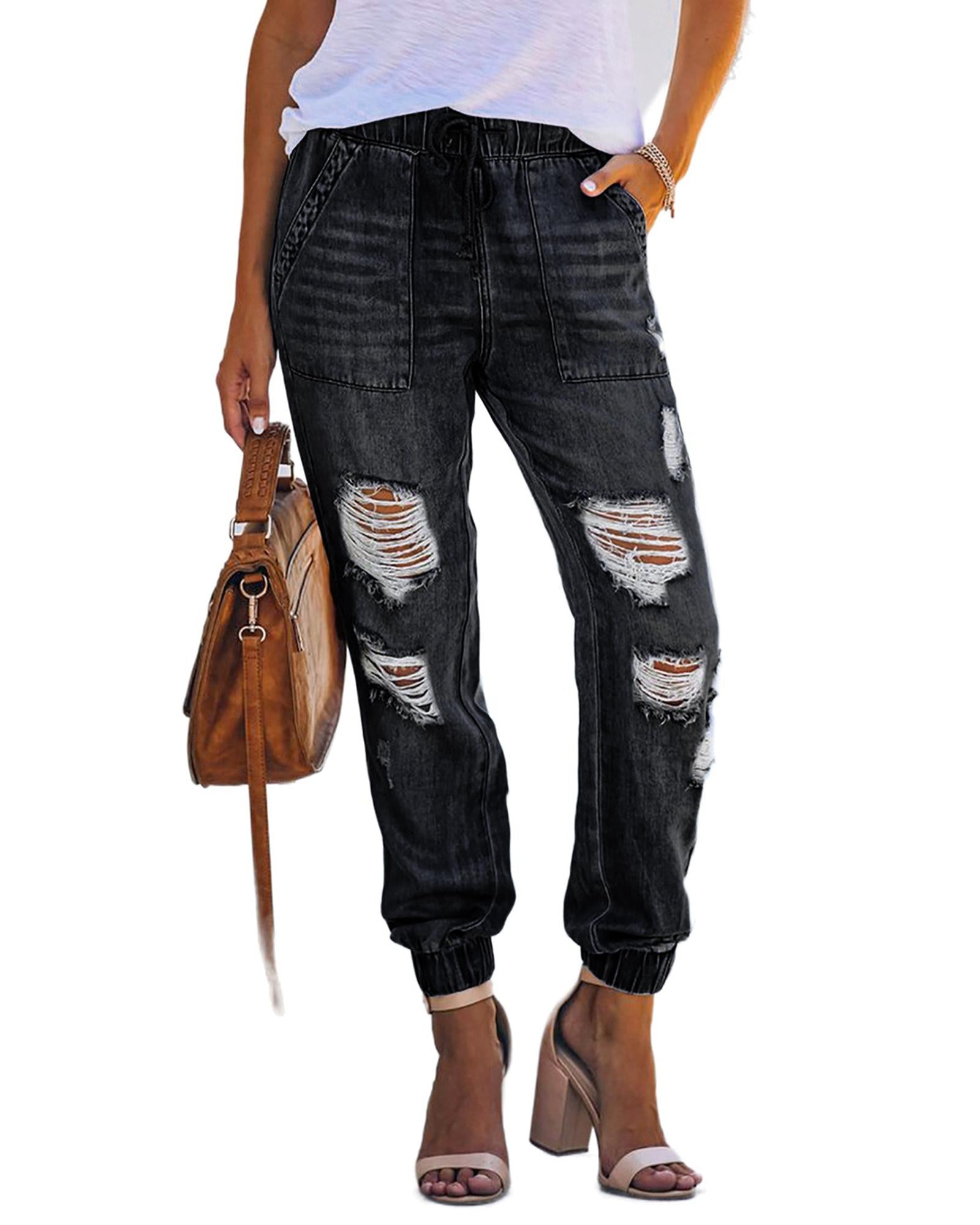 Azura Exchange Distressed Denim Jean with Pockets - 12 US