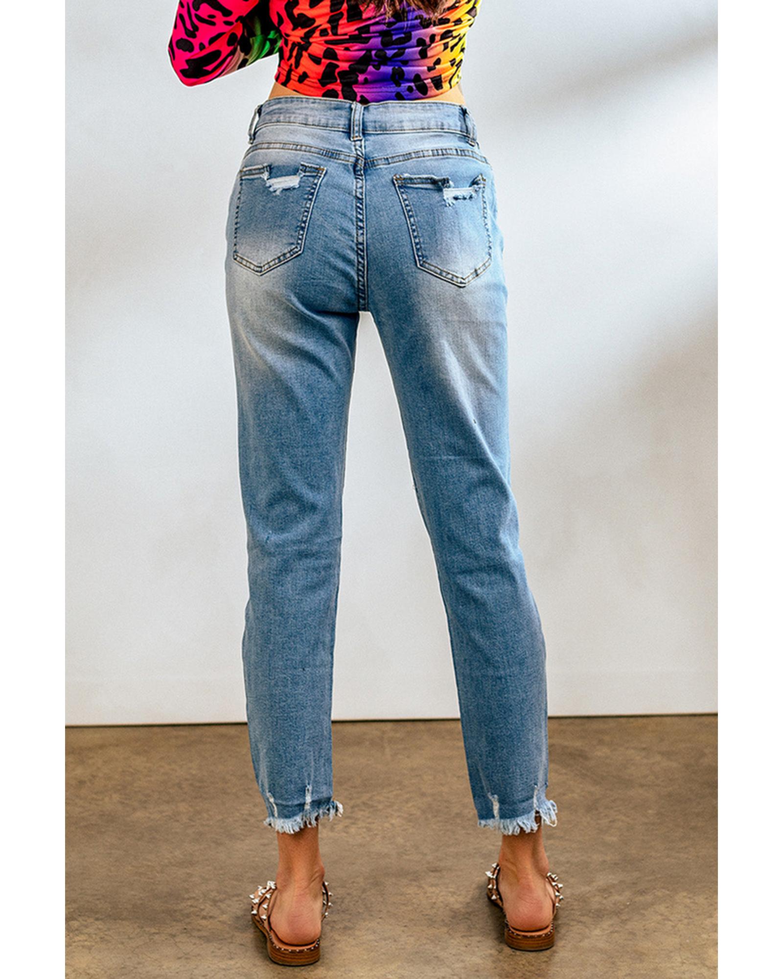 Azura Exchange Distressed Boyfriend Denim Pants - L