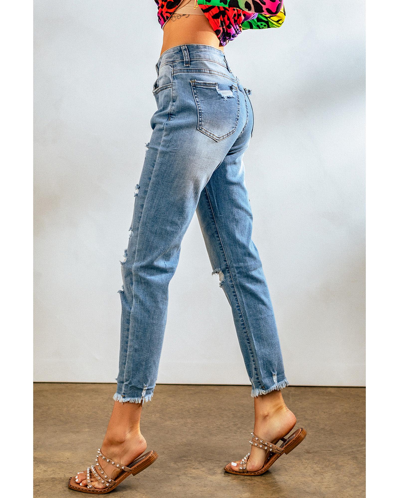 Azura Exchange Distressed Boyfriend Denim Pants - S