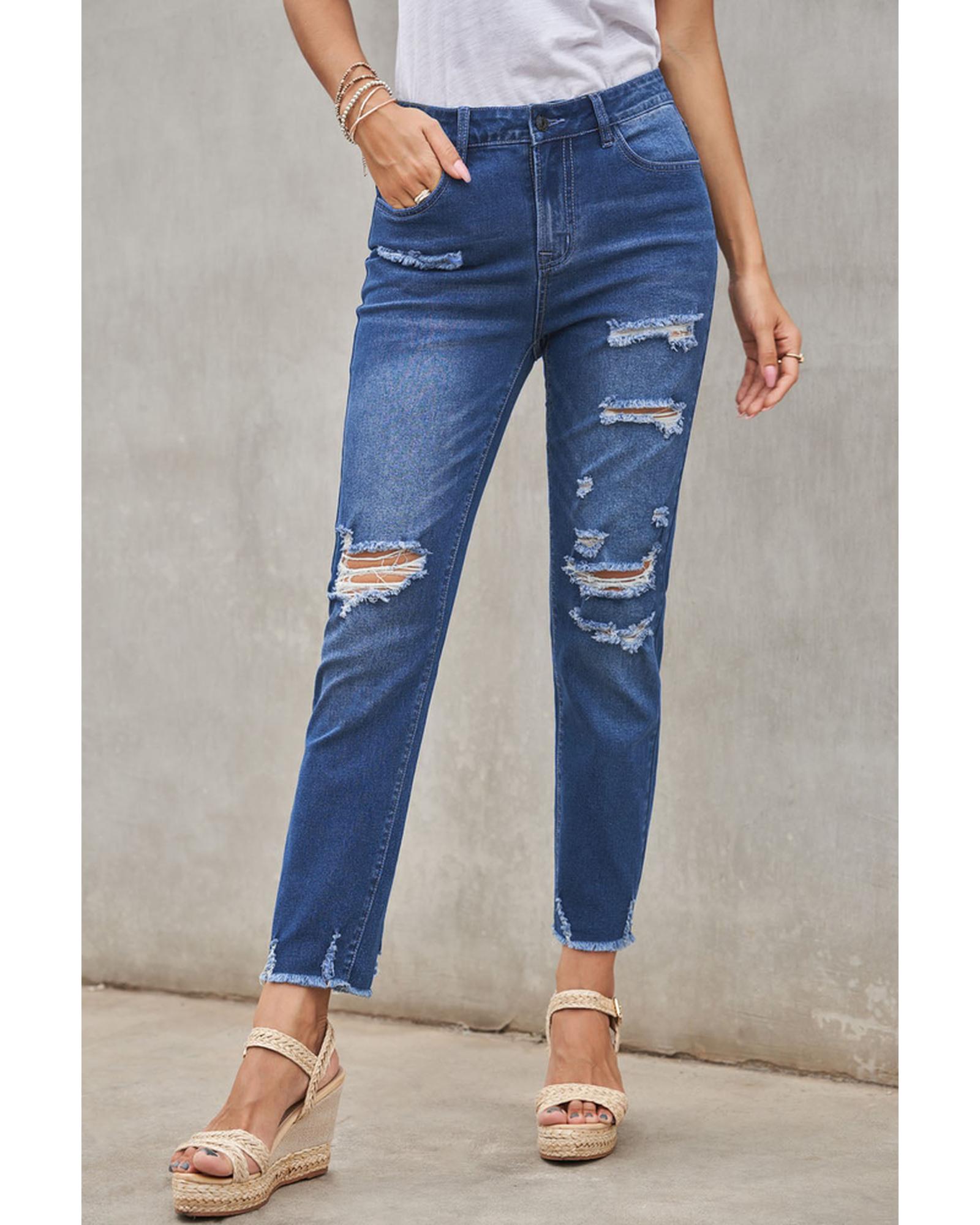 Azura Exchange Distressed Boyfriend Denim Pants - 2XL