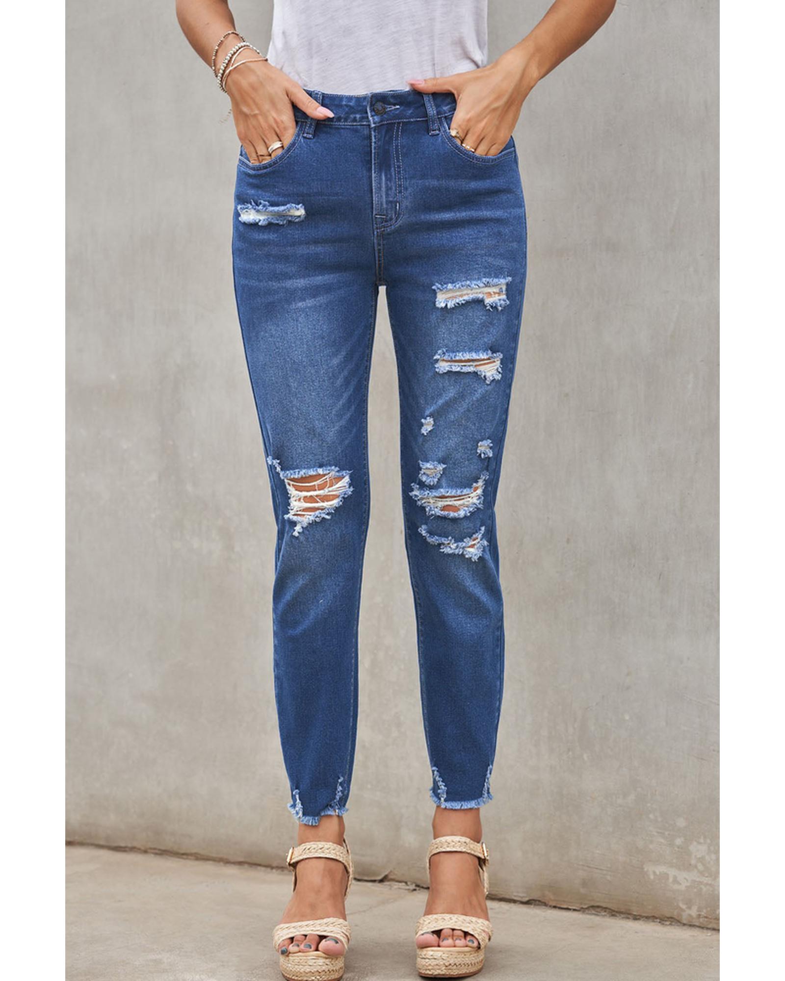 Azura Exchange Distressed Boyfriend Denim Pants - 2XL