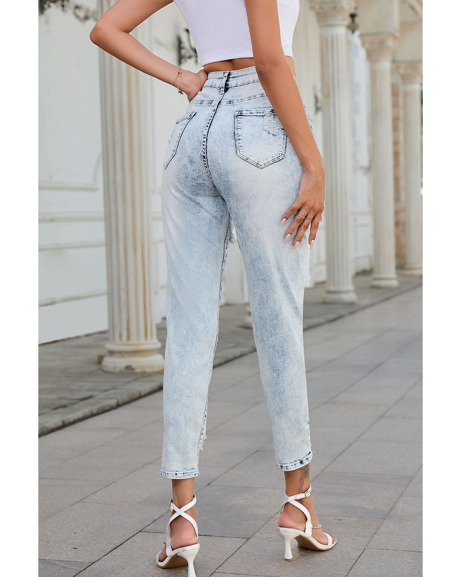 Azura Exchange Destroyed Skinny Jeans - 10 US