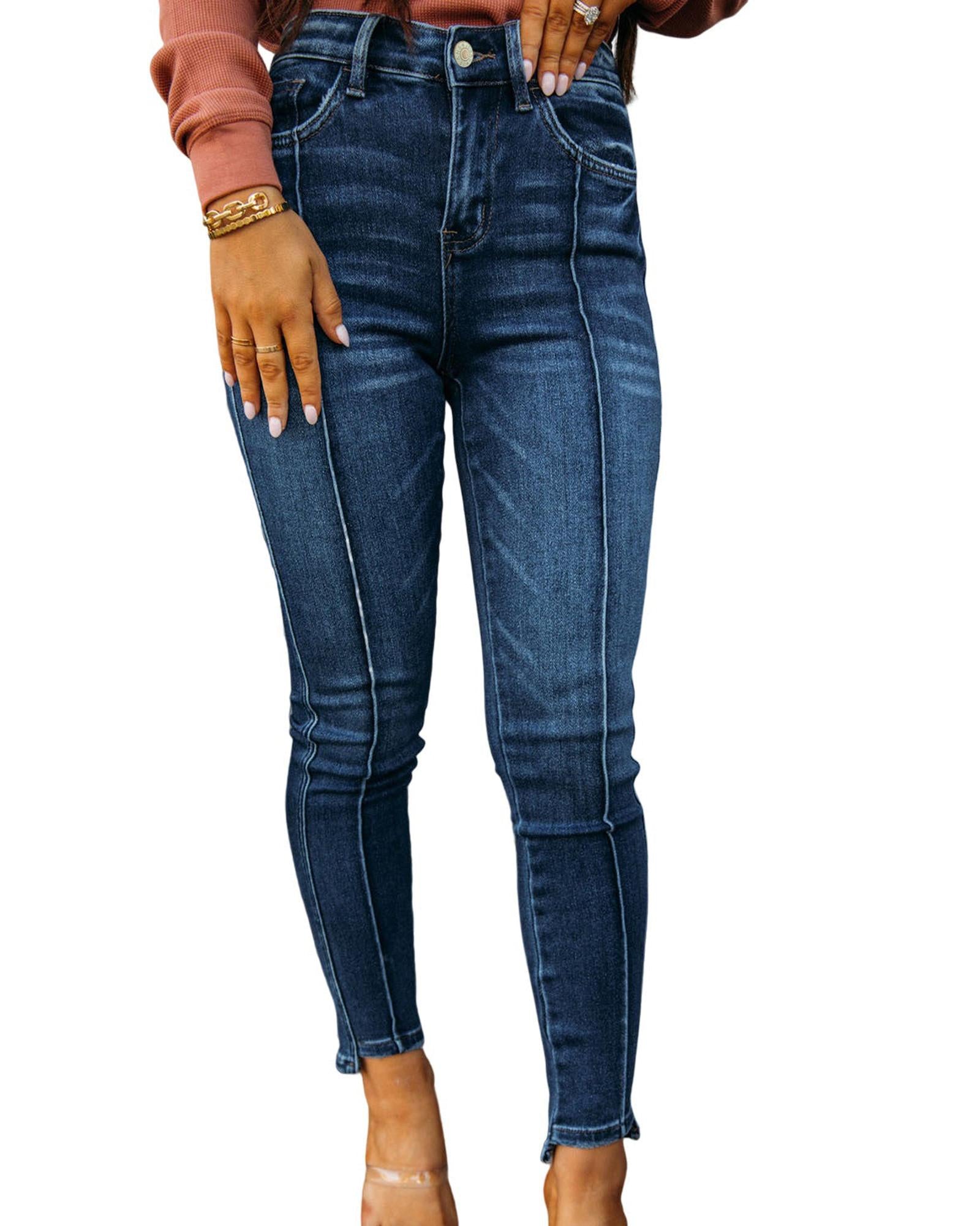 Azura Exchange Seamed High Waist Skinny Fit Jeans - 16 US