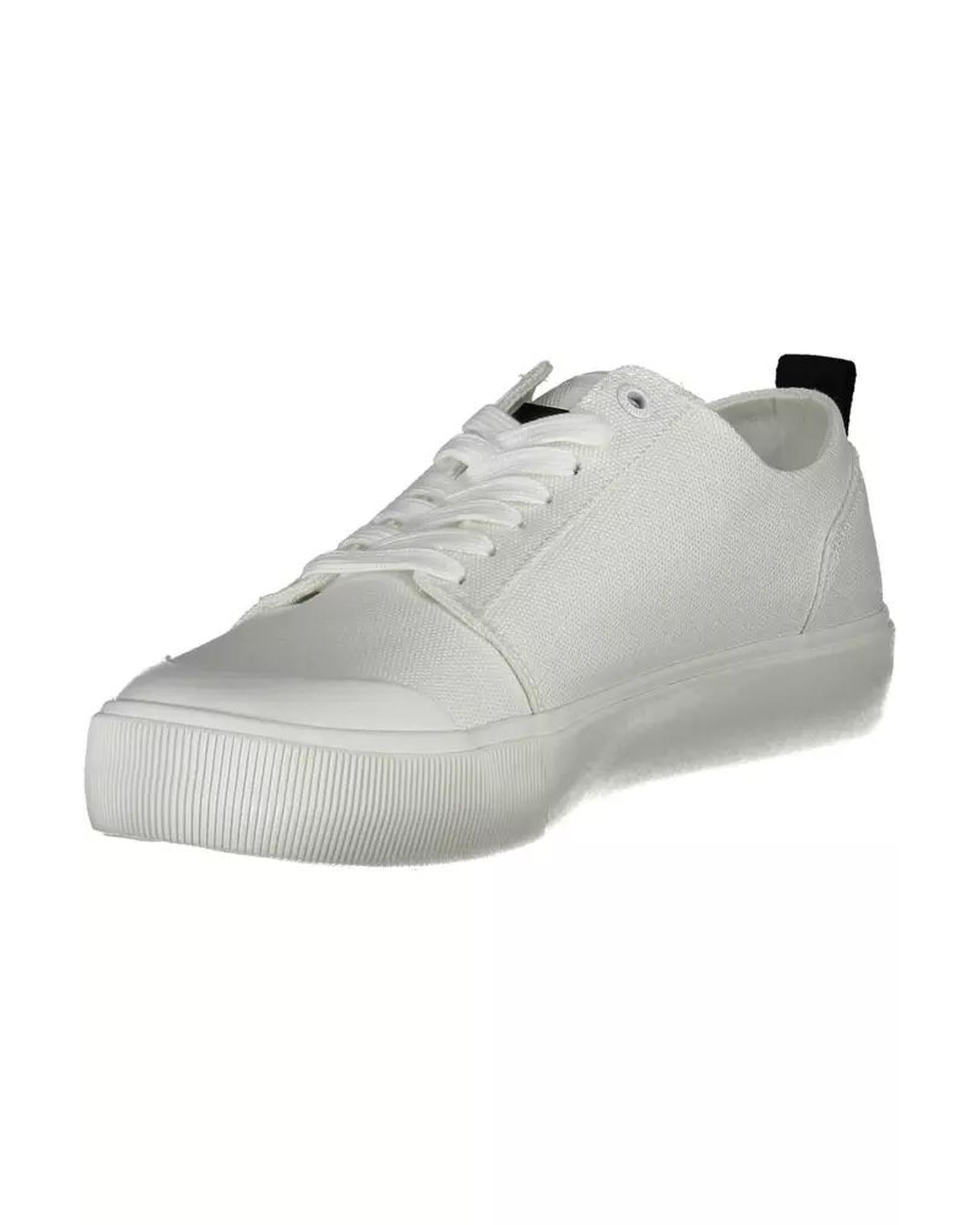 Calvin Klein Men's White Cotton Sneaker - 44 EU