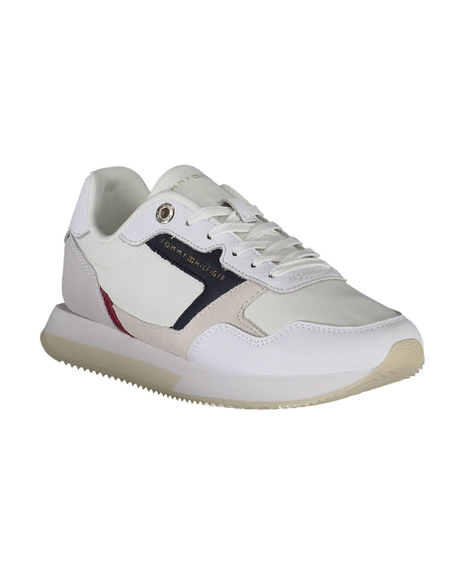 Tommy Hilfiger Women's White Polyester Sneaker - 40 EU