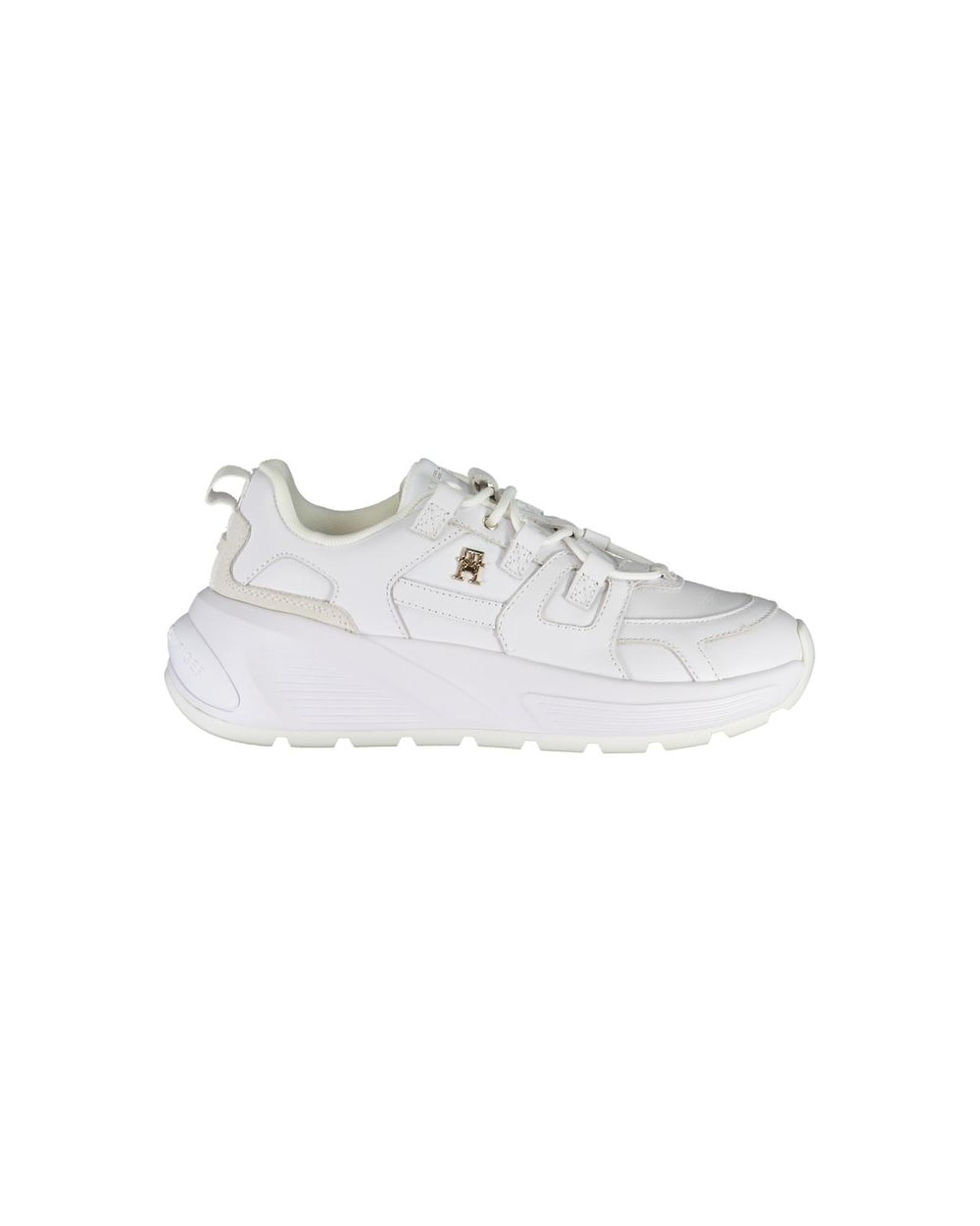 Tommy Hilfiger Women's White Polyester Sneaker - 39 EU