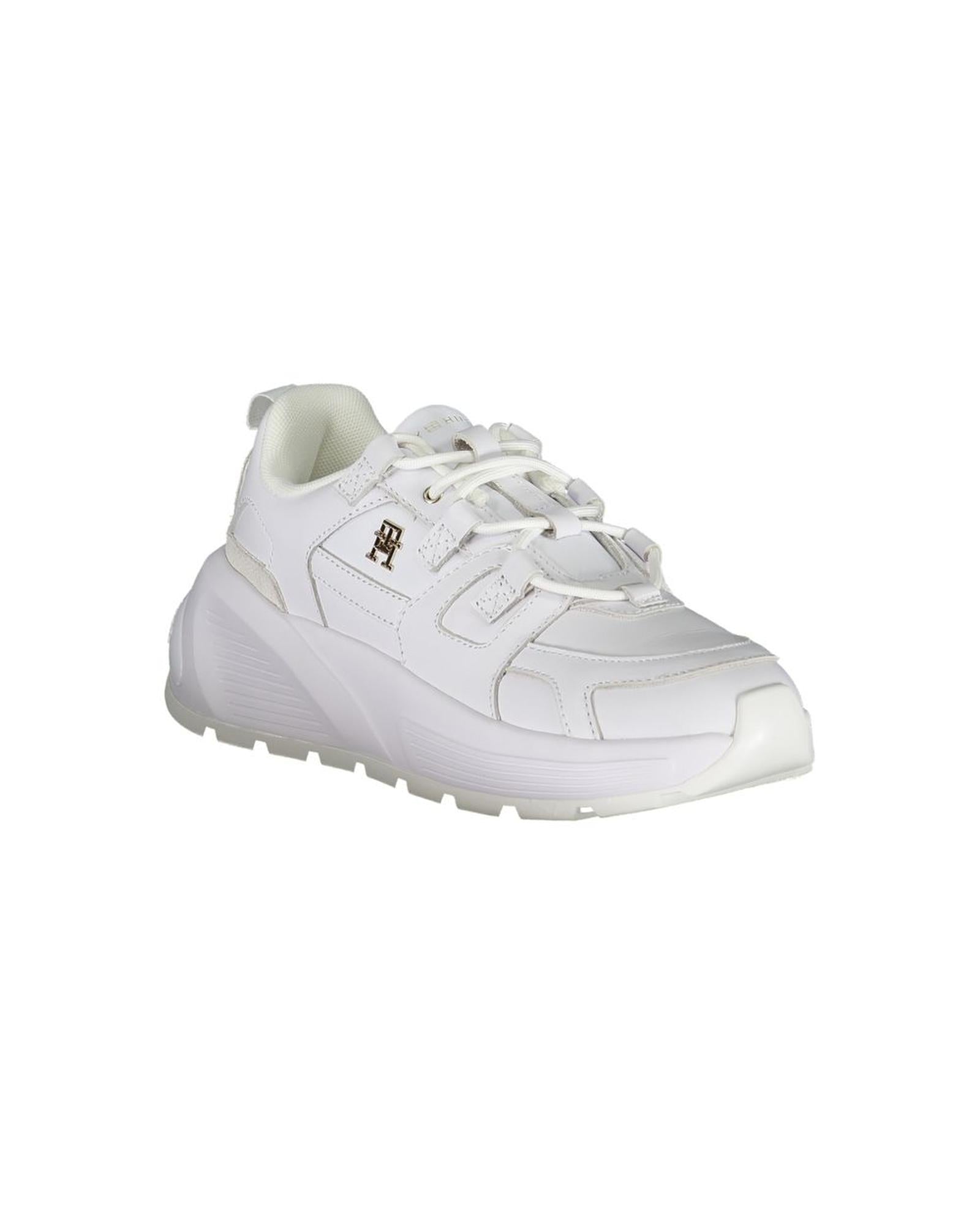 Tommy Hilfiger Women's White Polyester Sneaker - 40 EU