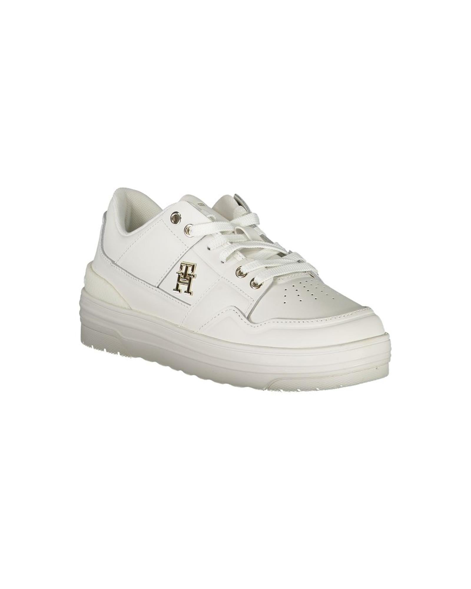 Tommy Hilfiger Women's White Polyester Sneaker - 38 EU