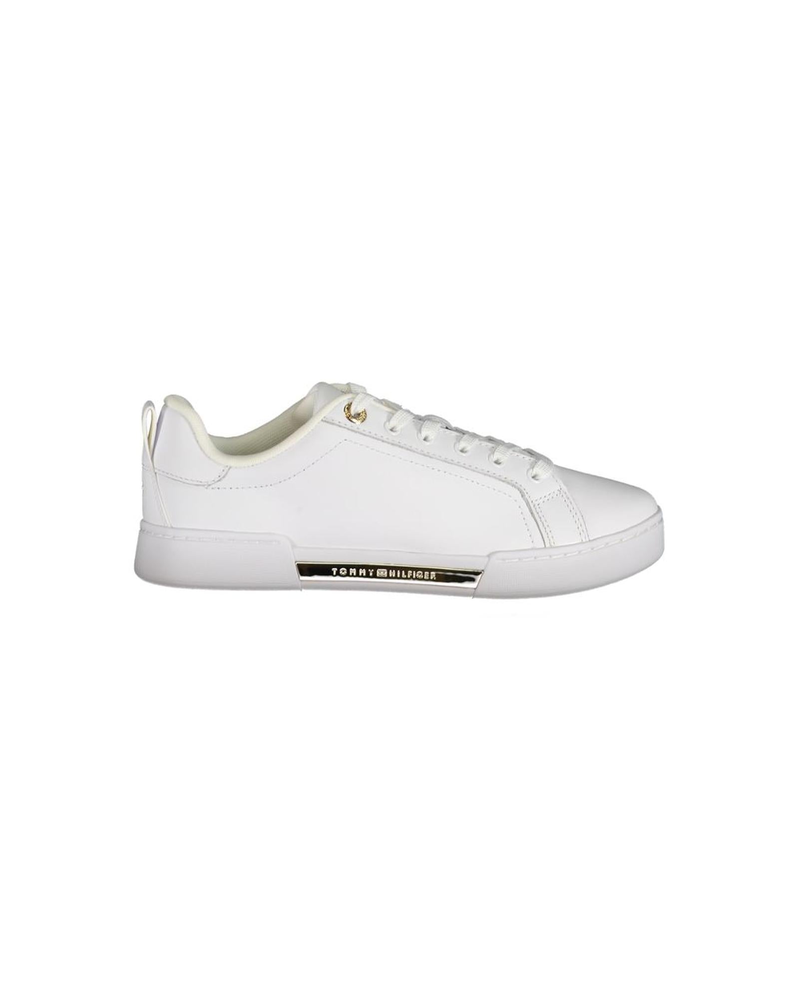 Tommy Hilfiger Women's White Polyester Sneaker - 40 EU