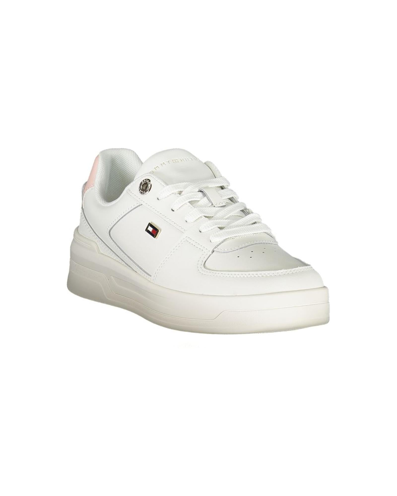 Tommy Hilfiger Women's White Polyester Sneaker - 39 EU