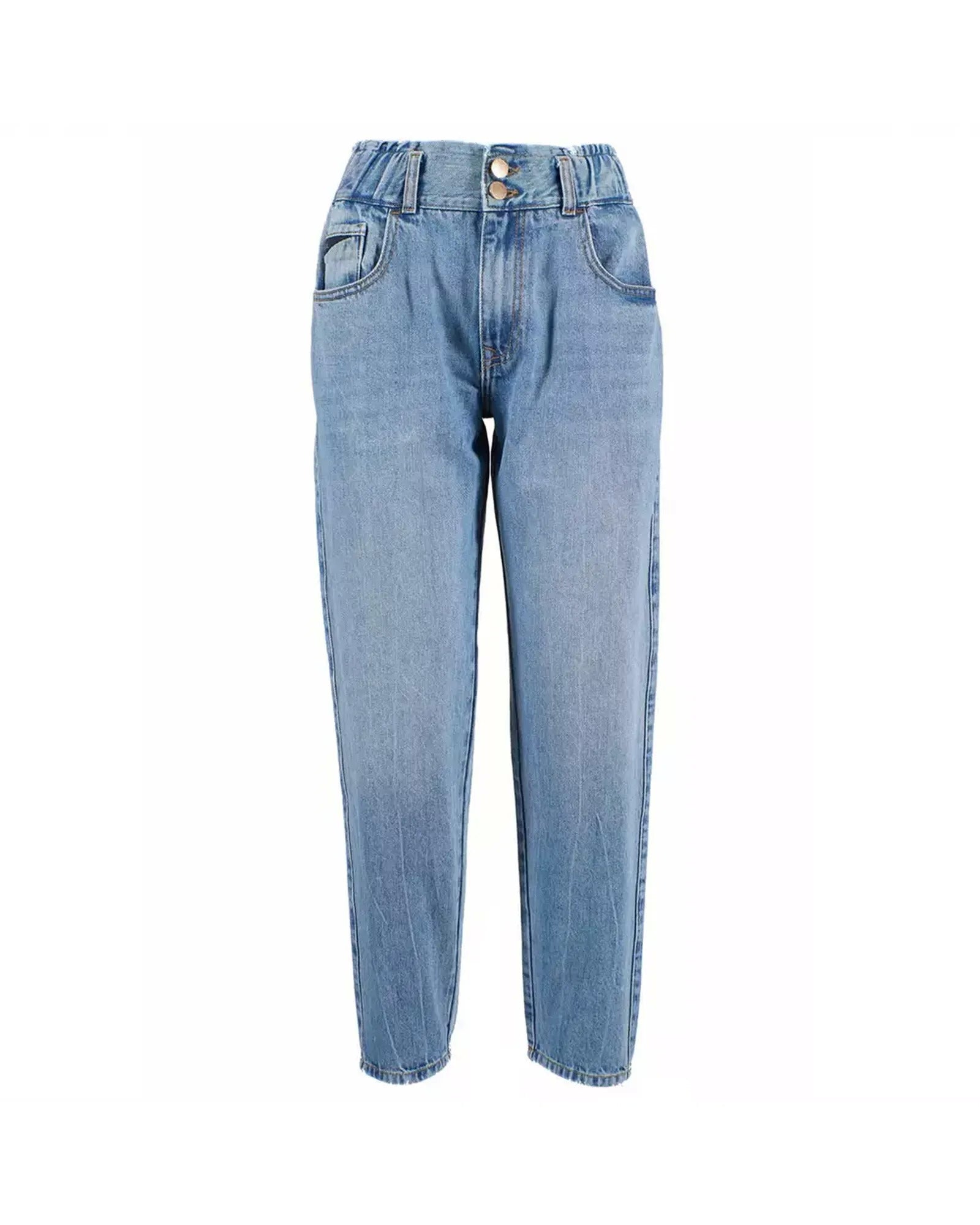 High-waisted Regular Fit Womens Jeans with Ruined Detail W27 US Women