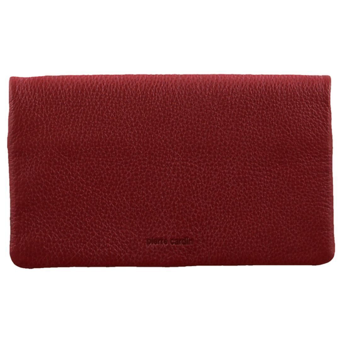 Pierre Cardin Ladies Womens Genuine Leather Bi-Fold RFID Purse Wallet - Red - SILBERSHELL