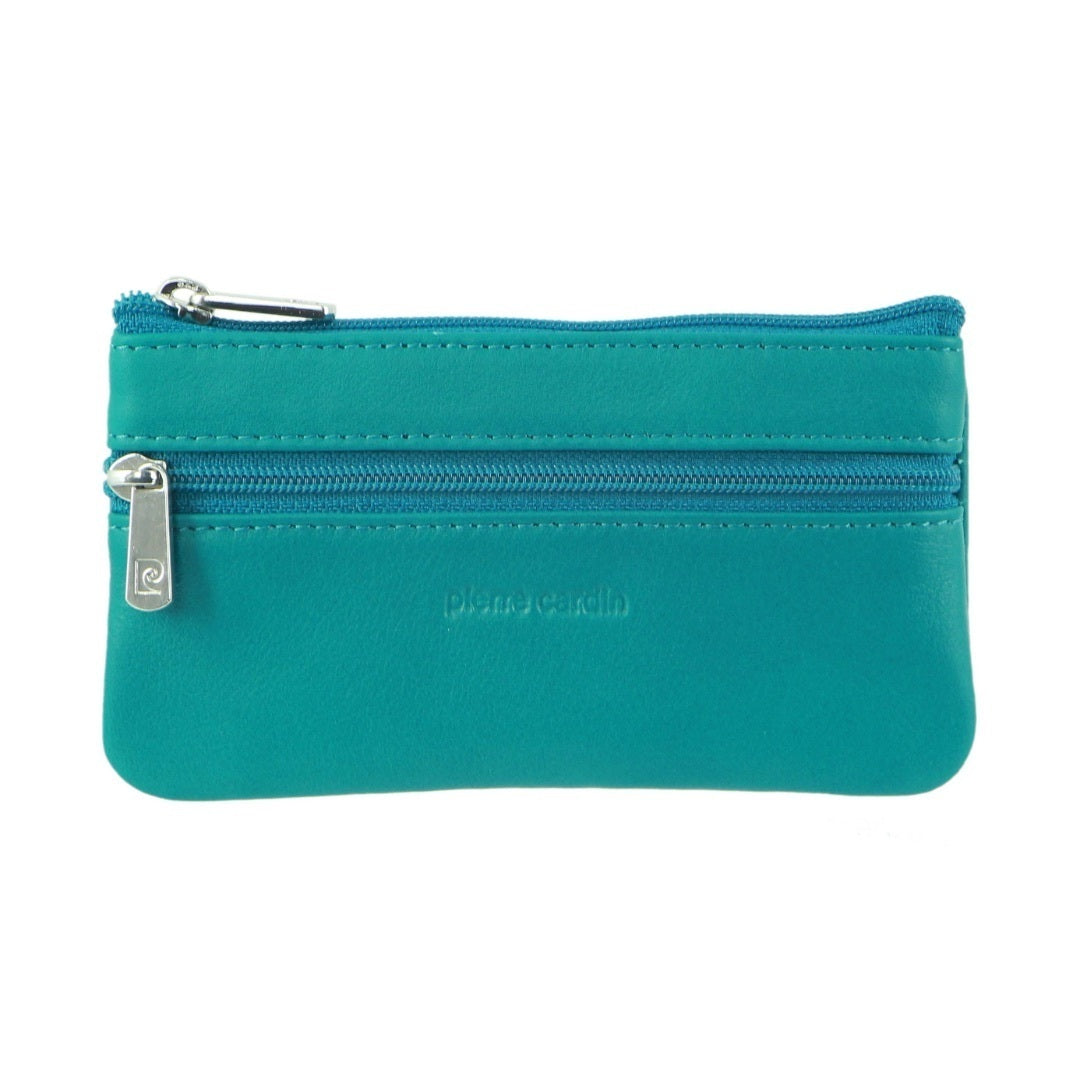 Pierre Cardin Ladies Womens Genuine Leather RFID Coin Purse Wallet - Turquoise - SILBERSHELL