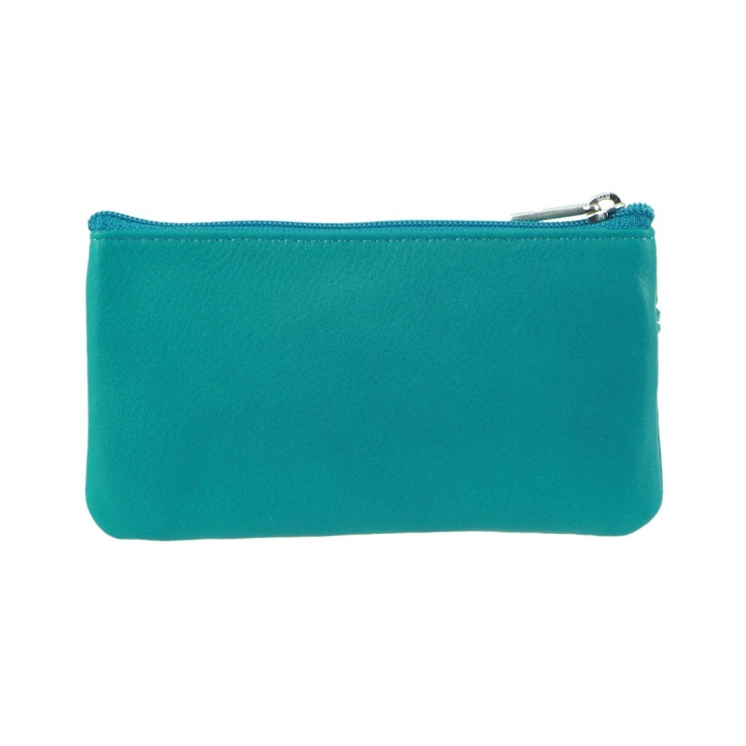 Pierre Cardin Ladies Womens Genuine Leather RFID Coin Purse Wallet - Turquoise - SILBERSHELL