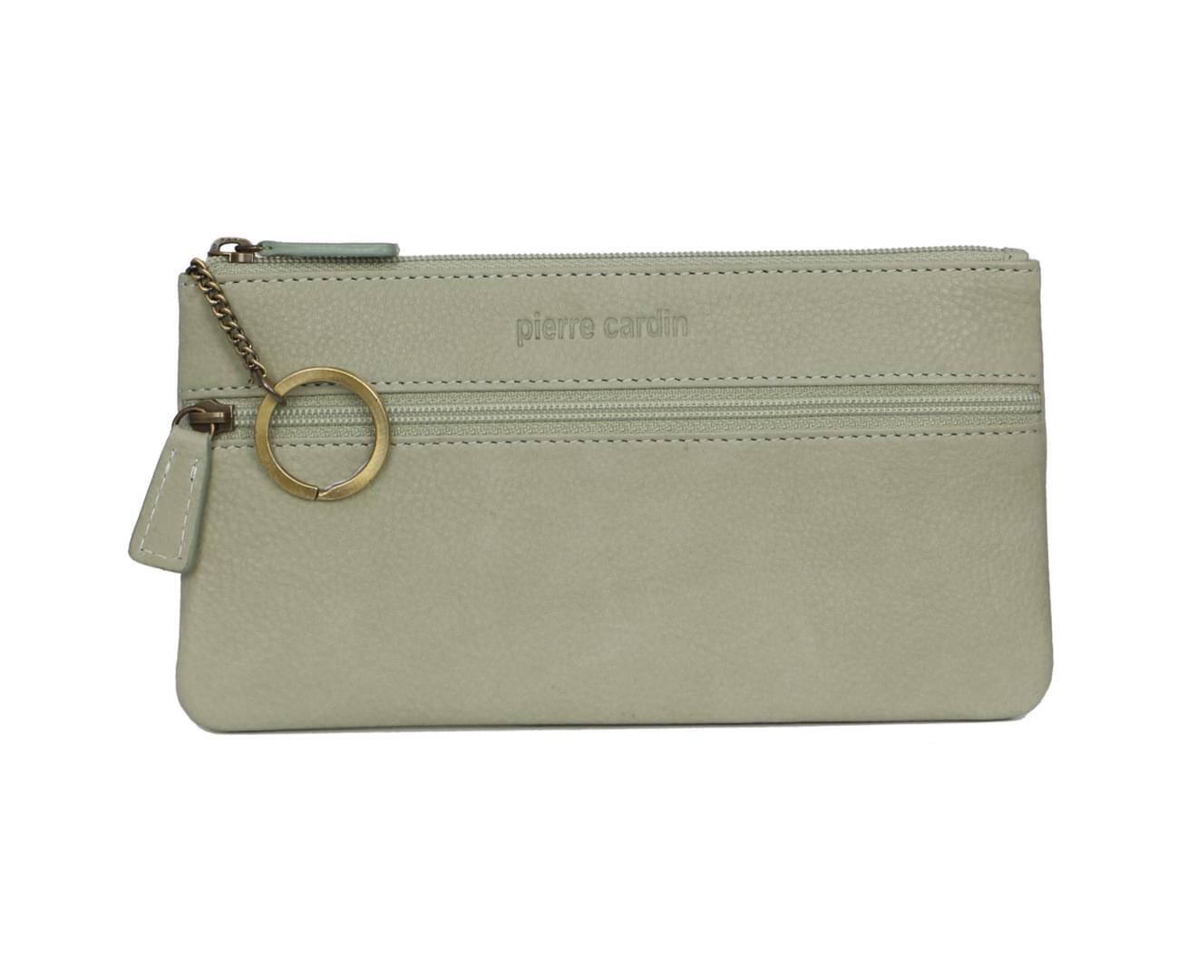 Pierre Cardin Ladies Women Genuine Soft Leather Italian Wallet Case - Green - SILBERSHELL