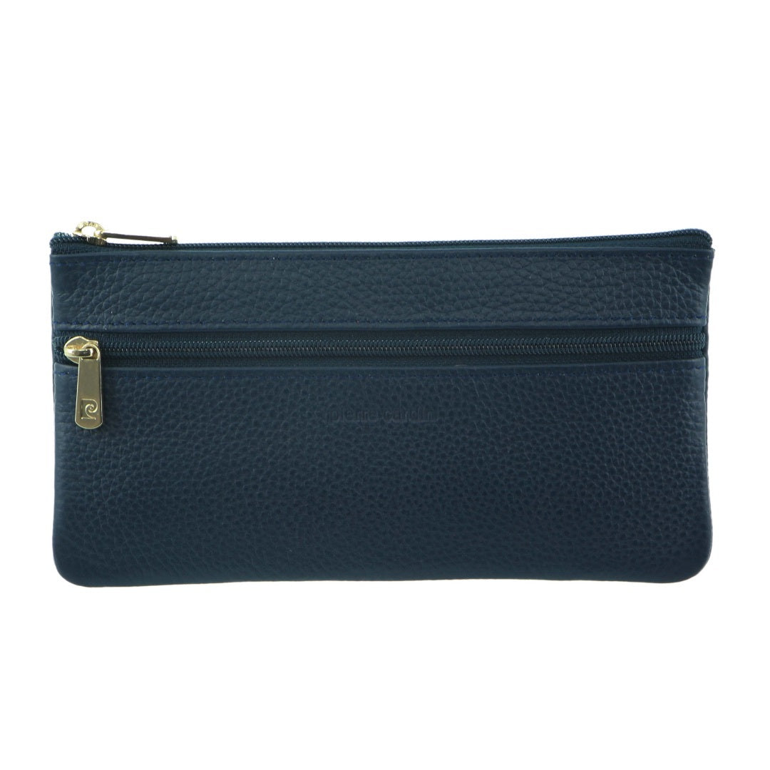 Pierre Cardin Ladies Womens Genuine Soft Leather Italian Wallet - Navy - SILBERSHELL