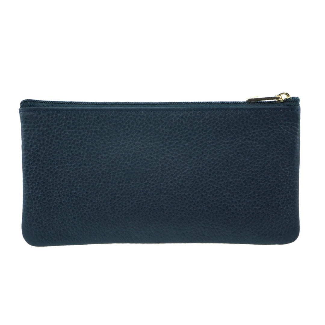 Pierre Cardin Ladies Womens Genuine Soft Leather Italian Wallet - Navy - SILBERSHELL