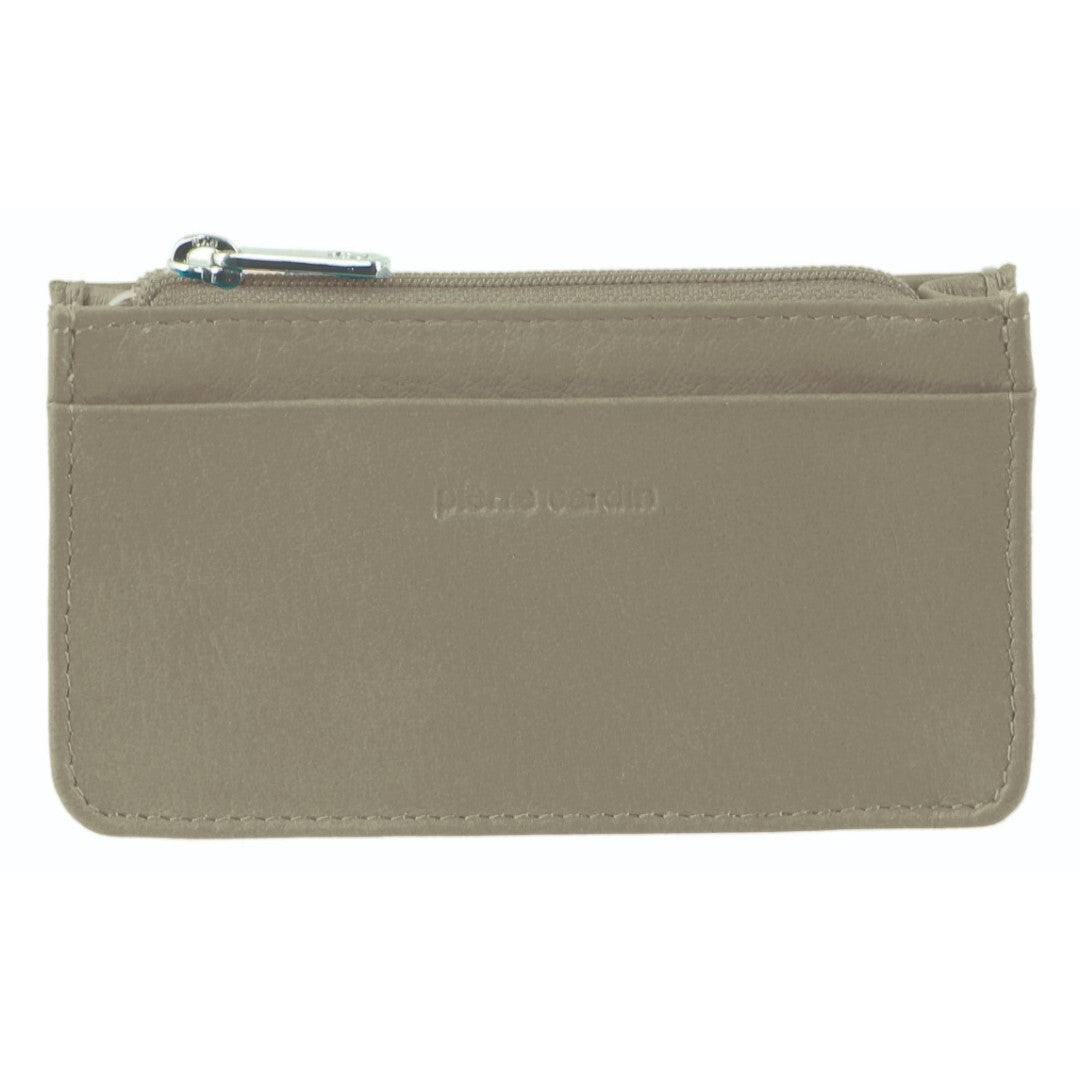 Pierre Cardin Ladies Women Soft Italian Leather Coin Purse Holder Wallet - Taupe - SILBERSHELL