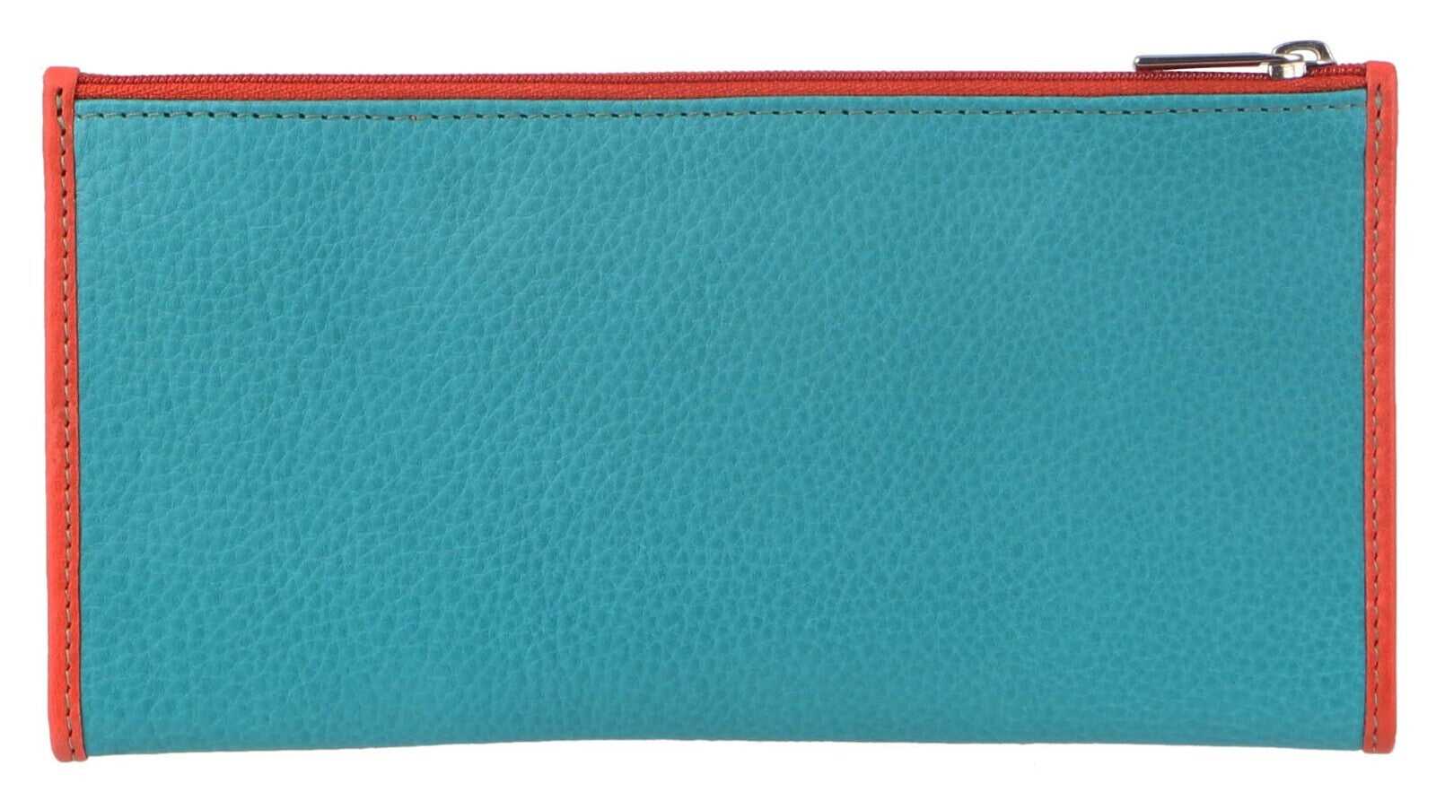 PIERRE CARDIN ITALIAN GENUINE LEATHER LADIES WALLET- TURQUOISE/ORANGE - SILBERSHELL