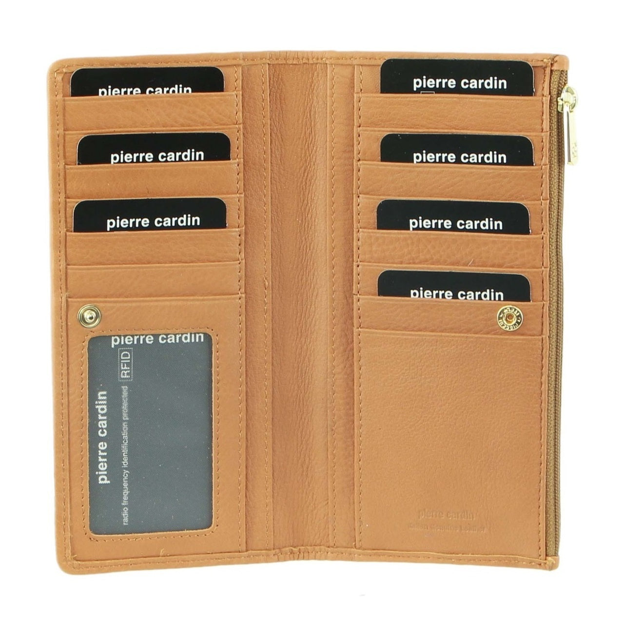 Pierre Cardin Womens Soft Italian Leather RFID Purse Wallet - Caramel - SILBERSHELL