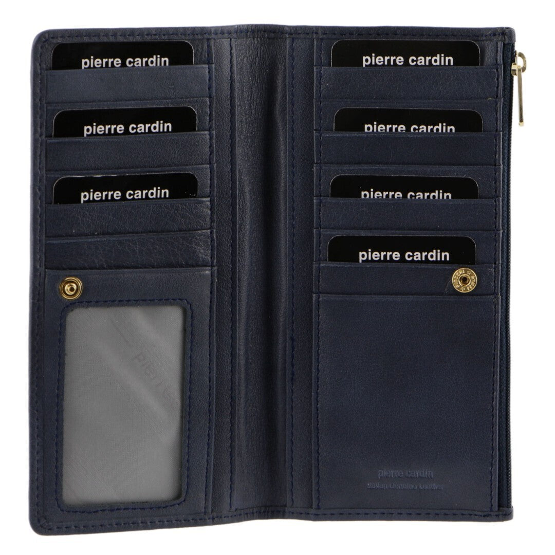 Pierre Cardin Womens Soft Italian Leather RFID Purse Wallet - Midnight - SILBERSHELL