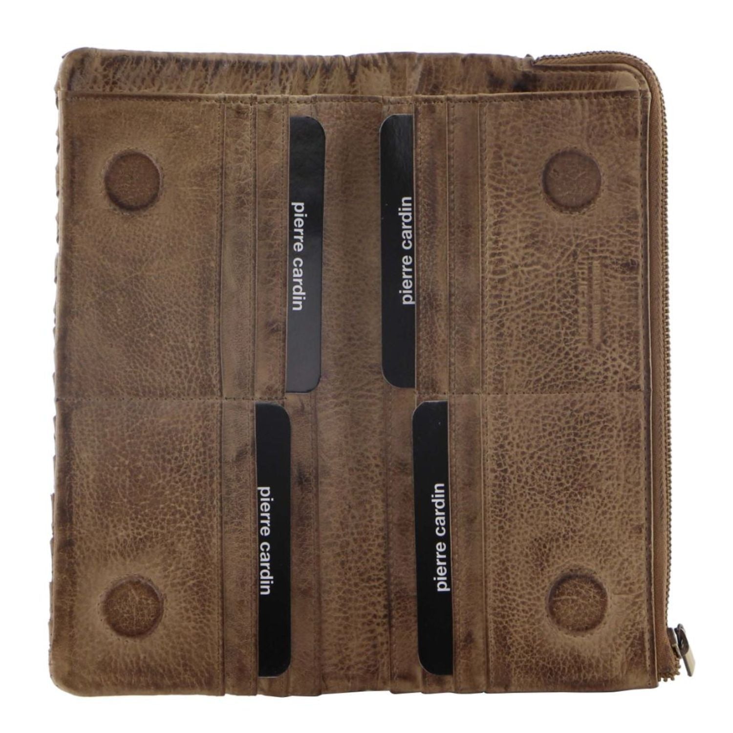 Pierre Cardin Womens Soft Rustic Leather Wallet Coin RFID Purse - Latte - SILBERSHELL