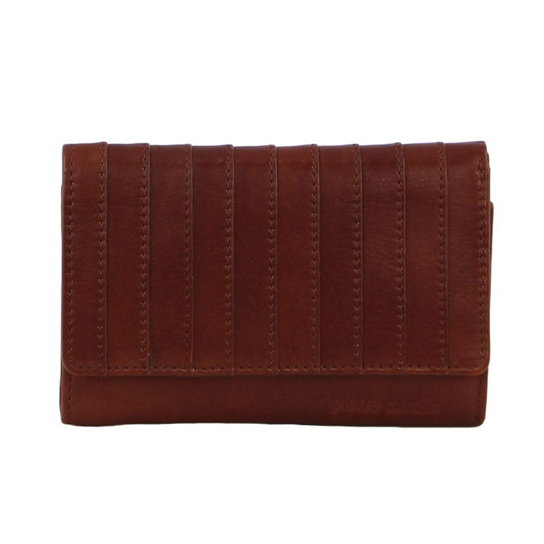 Pierre Cardin Stich Design Leather Ladies Large Tri-Fold Wallet in Tan Brown - SILBERSHELL