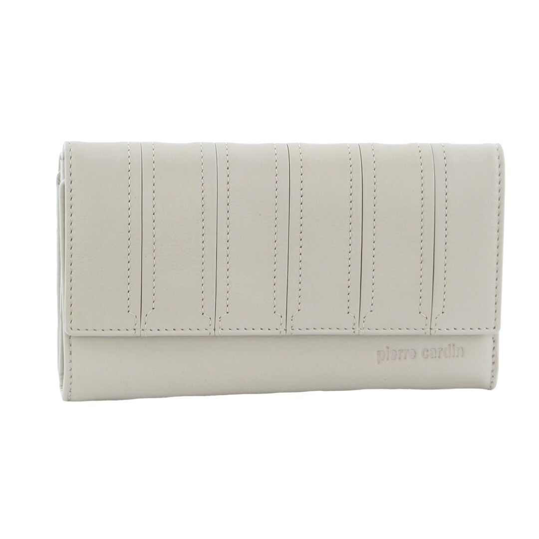 Pierre Cardin Womens Leather Tri-Fold Wallet RFID in Bone - SILBERSHELL