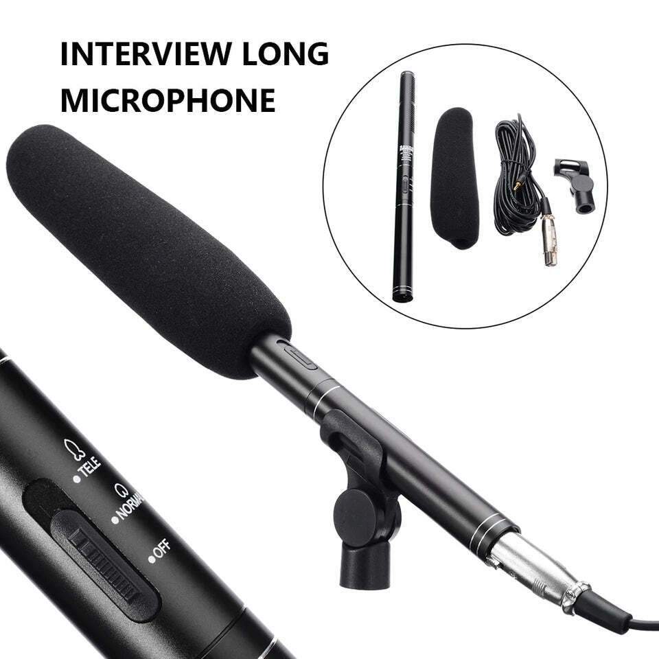 HZ-320 Professional Studio Condenser Shotgun Microphone for Filmmaking and Interview Recording - SILBERSHELL